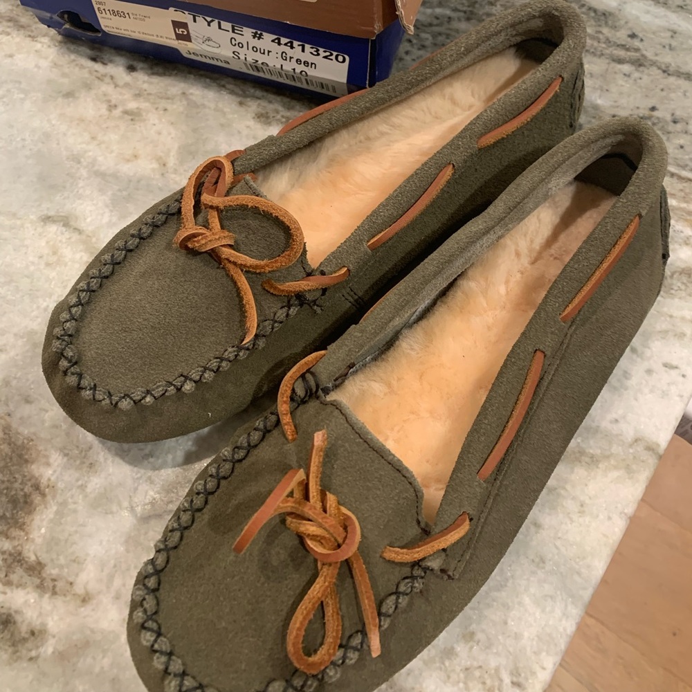 Old Friend SUEDE Jemma Green Loafers Moccasins